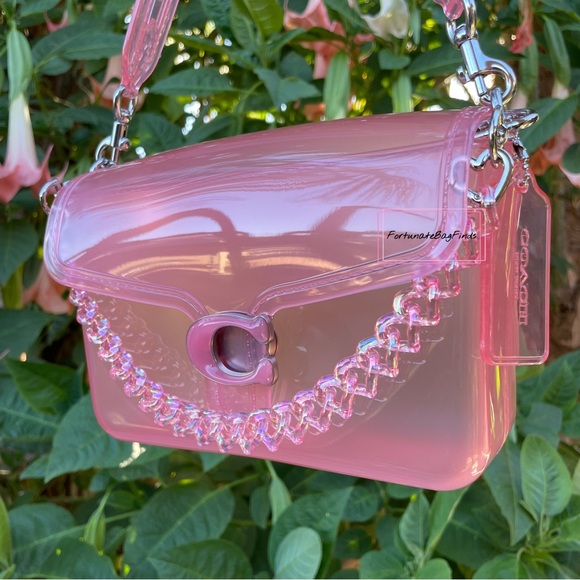 TikTok Famous PINK PEACH Jelly TRIPLE HEARTS Resin Bag Strap Novelty Bag Chain - Picture 8 of 14